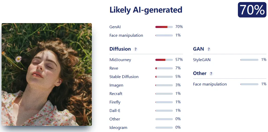 False positive on real photo